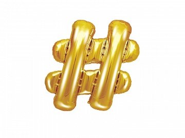 Folieballon # - Goud 35cm