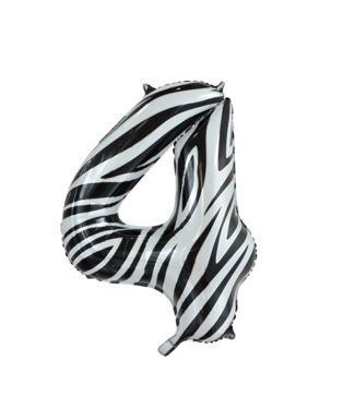 Globos Cijferballon 4 Zebra - 86 cm