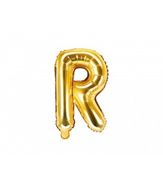 PartyDeco Letterballon R - Goud 35cm