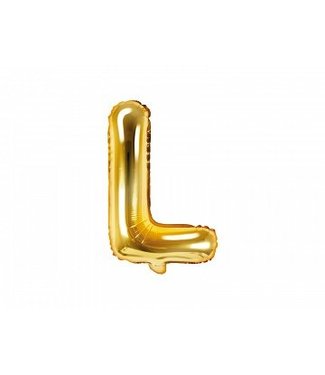 PartyDeco Folieballon letter L | Goud 35cm