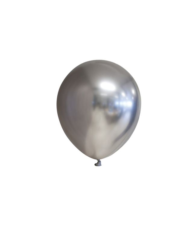 Fiesta Ballonnen zilver MINI Chrome - zak 100 stuks