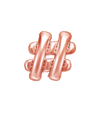 PartyDeco OUTLET Folieballon # - Rose Goud 35cm