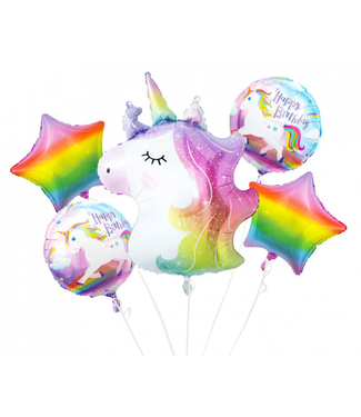 GoDan Unicorn folieballonnenset | 5 stuks