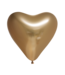 Ballonnen hart goud | 6 stuks | Chrome
