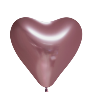 Fiesta Ballonnen hart rosegoud | 6 stuks | Chrome