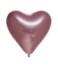 Ballonnen hart rosegoud | 6 stuks | Chrome