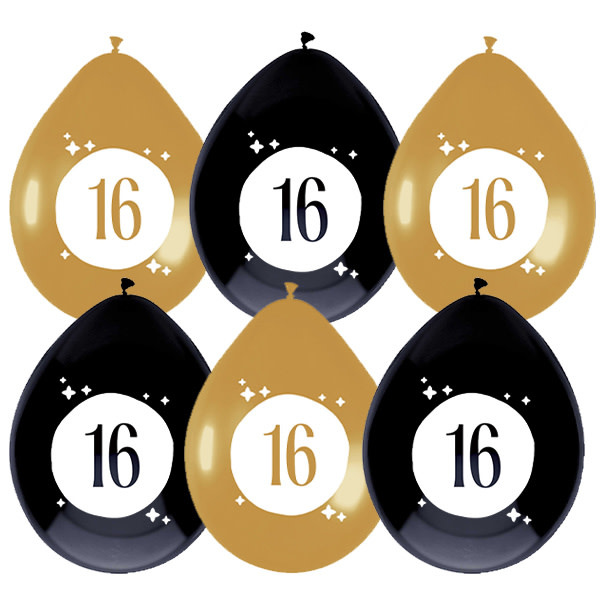 Ballonnen "16" jaar - Festive Gold
