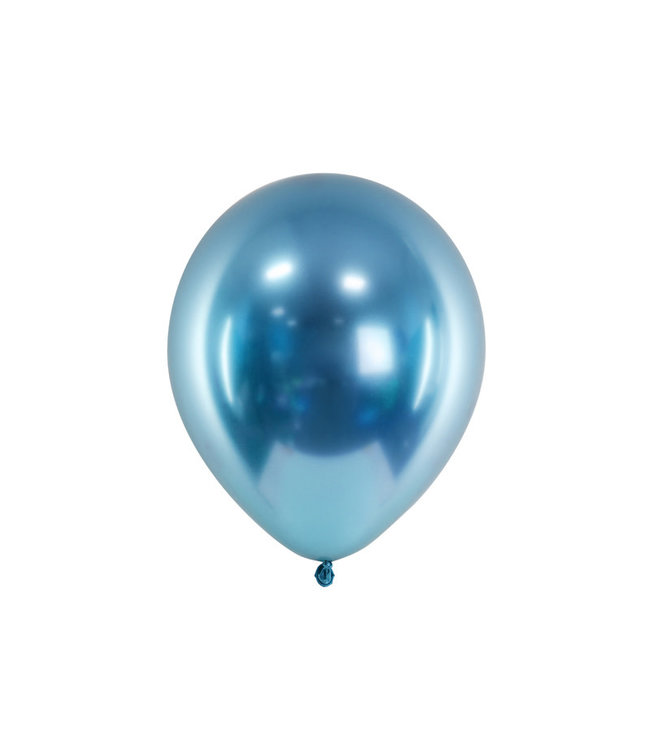 Ballonnen blauw CHROME - zak 50 stuks
