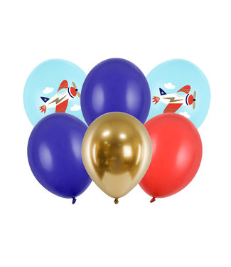 Strong Balloons Ballonnenmix vliegtuig - 6 stuks