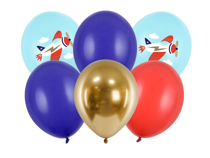 Ballonnenmix vliegtuig - 6 stuks