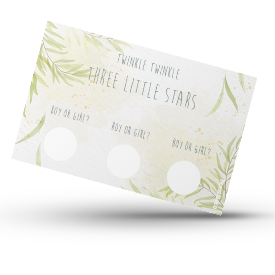 Kraskaart - Twinkle Twinkle - Drieling - Gender Reveal