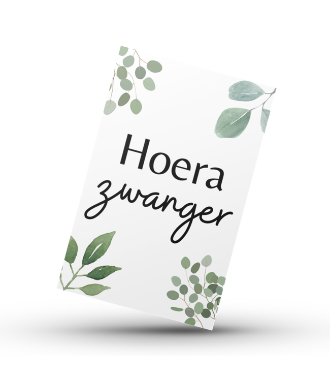 OUTLET Wenskaart - Hoera Zwanger! Botanical