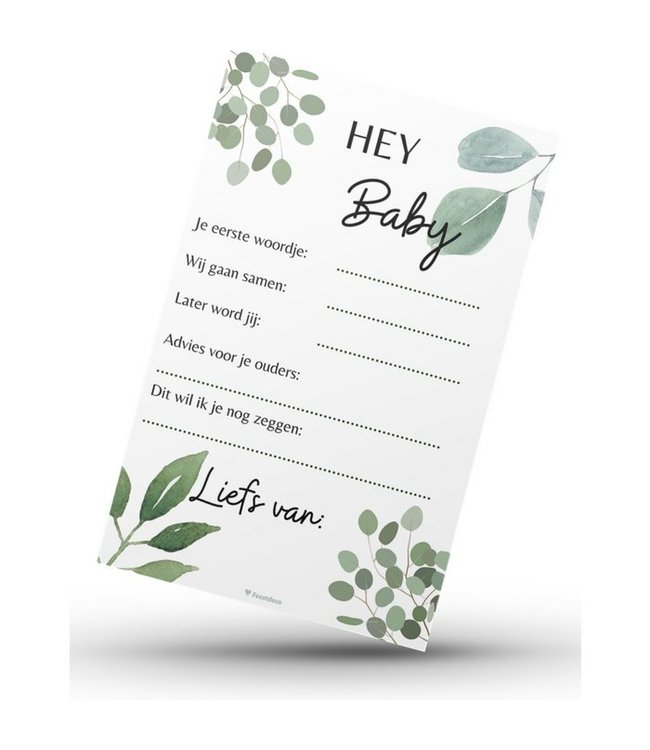Voorspelkaarten Babyshower - Hey Baby Botancial - 10 stuks