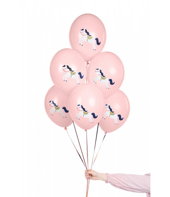 Ballonnen - paarden lichtroze - 6 stuks