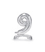OUTLET Cijferballon 9 - zilver - staand - 70cm