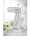 PartyDeco OUTLET Cijferballon 7 - zilver - staand - 70cm