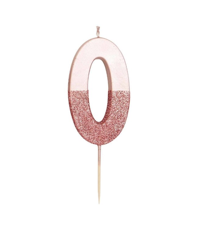 Talking Tables OULET Kaarsje 0 - rose goud glitter