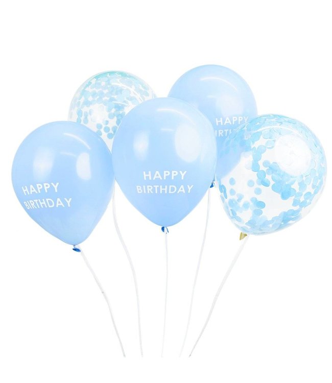 Talking Tables OUTLET Ballonnenset Happy birthday - blauw