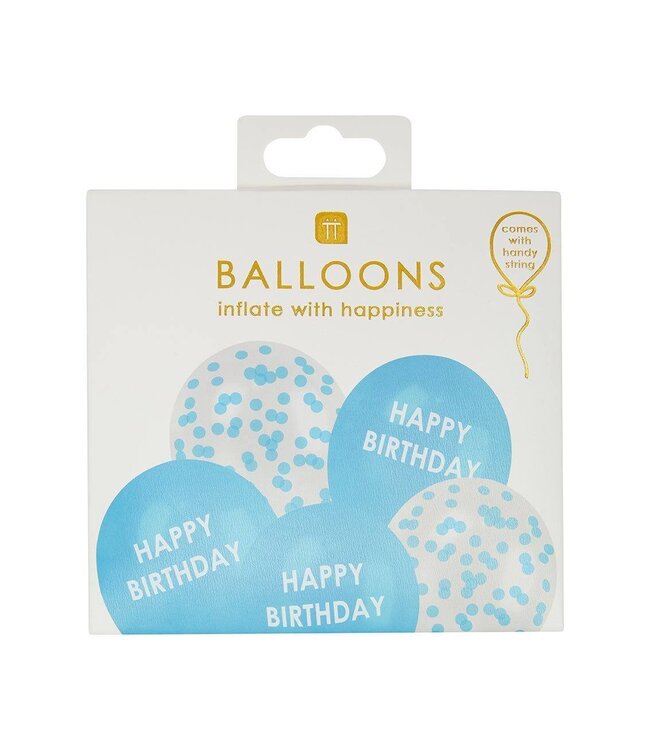 OUTLET Ballonnenset Happy birthday - blauw