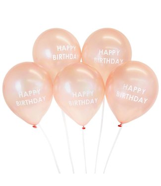 Talking Tables OUTLET Ballonnenset Happy Birthday | Rosegoud | 5 stuks