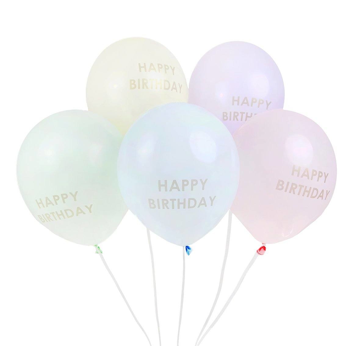 Ballonnenmix Happy Birthday - pastel