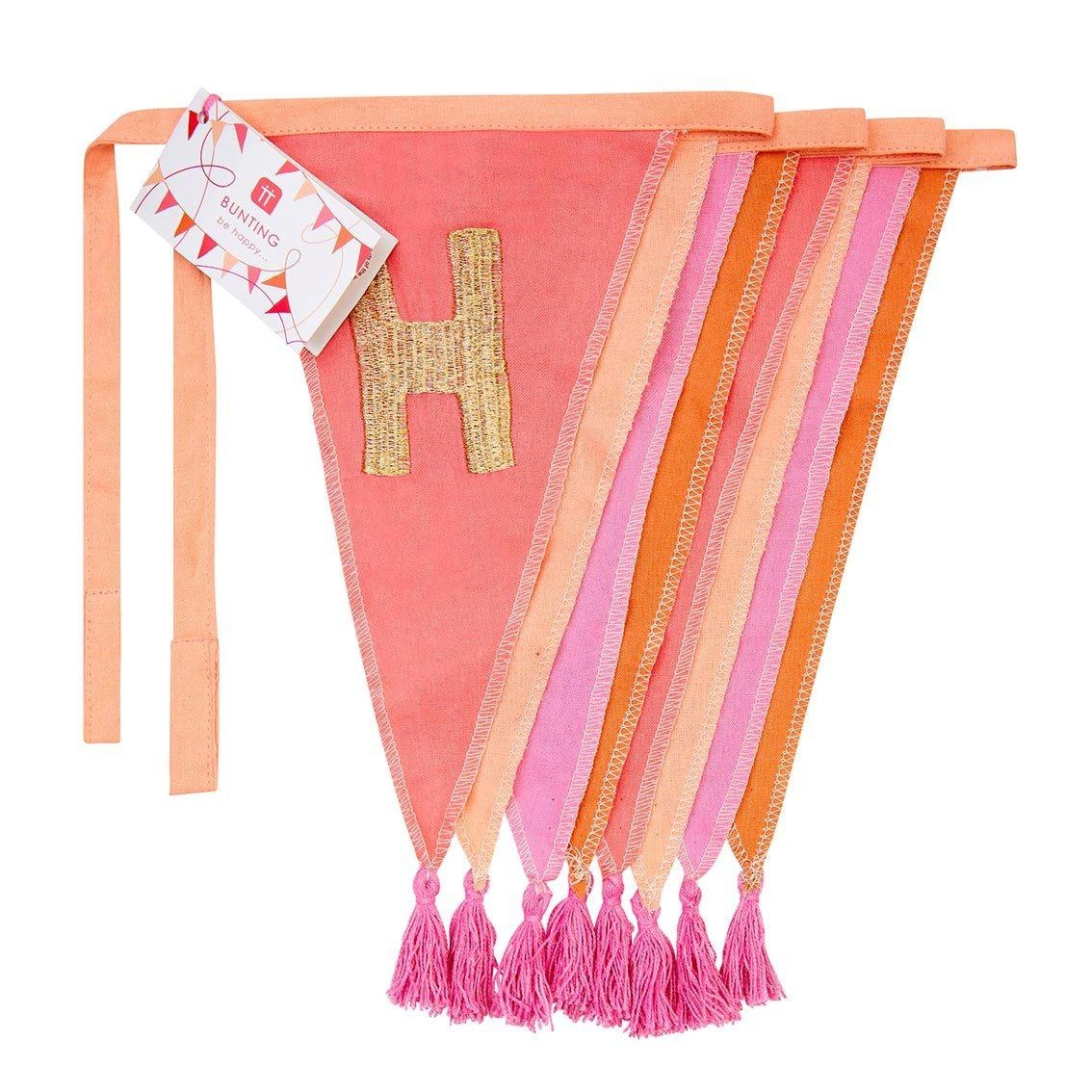 Vernederen Telemacos Ik heb een Engelse les Stoffen vlaggenlijn Happy Birthday - Pink & Gold - Feestdeco
