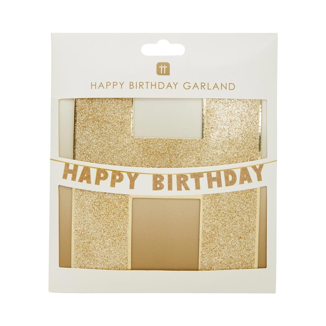 Luxe glitterslinger Happy Birthday - goud