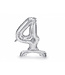 OUTLET Cijferballon 4 - zilver - staand - 70cm