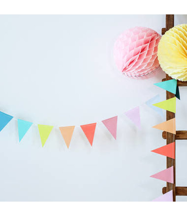 Papieren mini vlaggenlijn PASTEL
