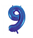 Cijferballon 9 | Blauw | 86 cm