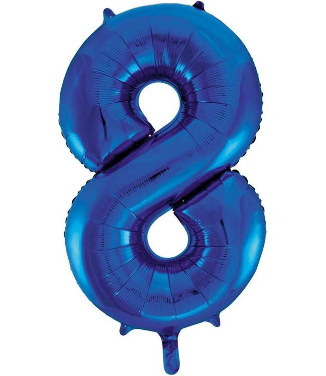 Globos Cijferballon 8 | Blauw | 86 cm
