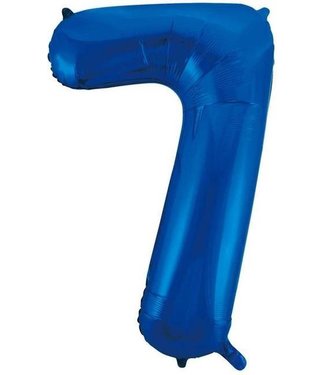 Globos Cijferballon 7 XL blauw - 86 cm
