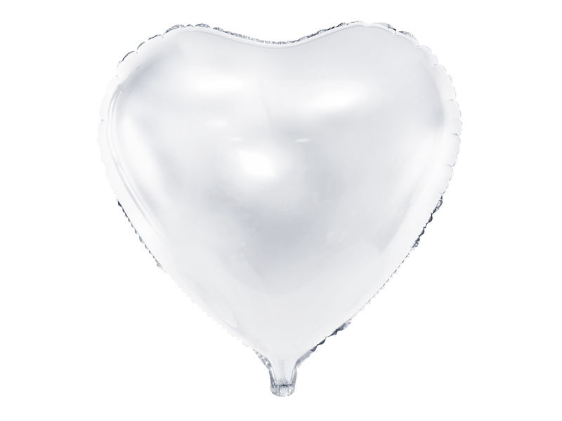 Hartenballon folie - Wit - 45 cm