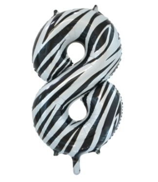 Globos Cijferballon 8 Zebra - 86 cm