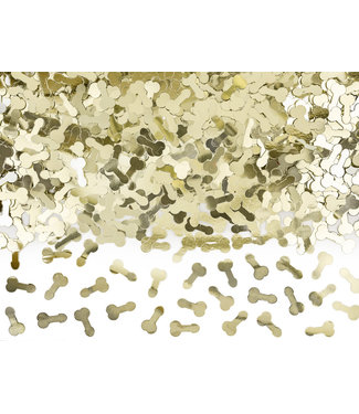 PartyDeco Confetti vrijgezellenfeest piemel - goud