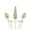 Taarttopperset Unicorn - gouden glitters