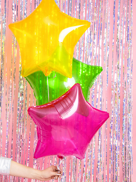 Folieballon ster geel transparant - 48cm