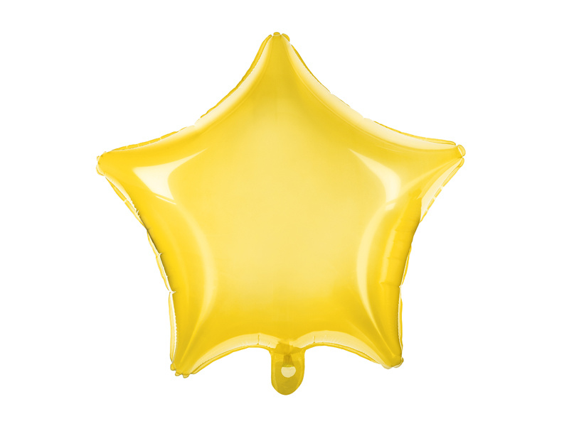 Folieballon ster geel transparant - 48cm