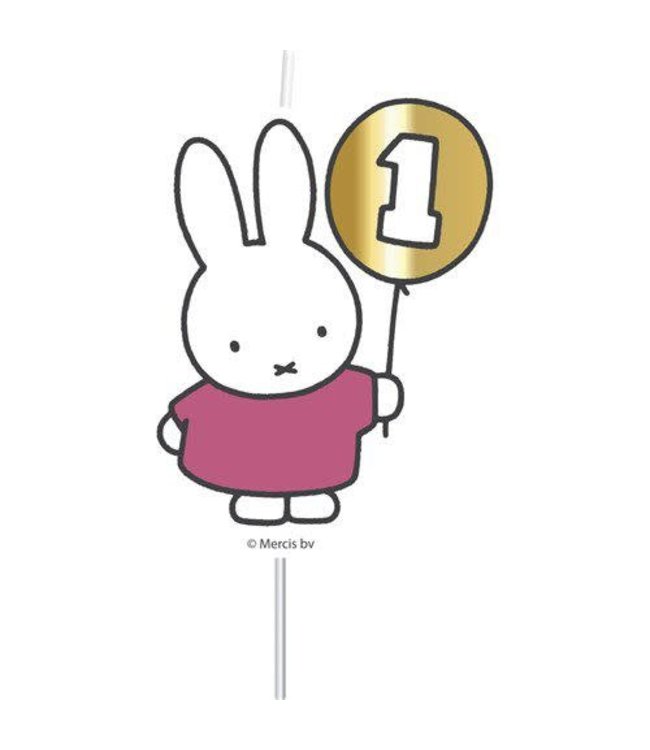 Nijntje kaarsje | 1 jaar - roze