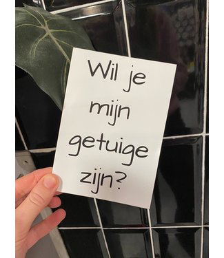 Feestdeco Wedding Stationary OUTLET Sticker - Wil je mijn getuige zijn?