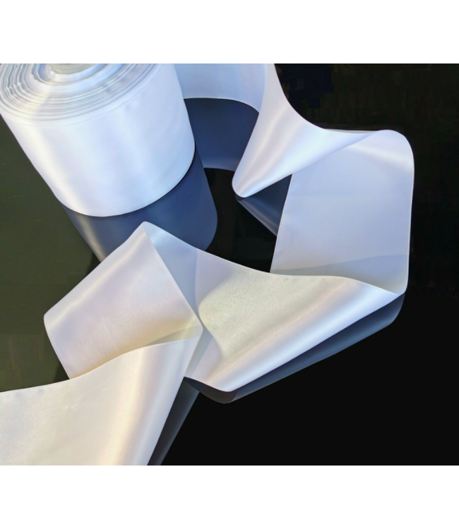 Satijnen lint wit 10 cm | 25 meter lang