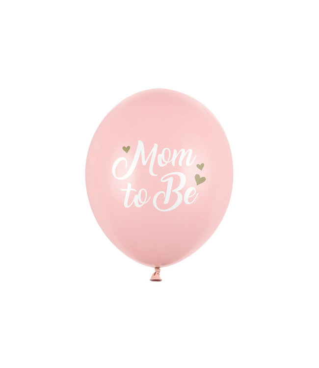 PartyDeco Mom to be ballonnenset roze - 6 stuks