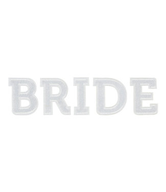 PartyDeco Strijkapplicatie BRIDE - wit