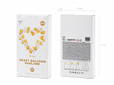 Ballonslinger hartframe - incl. witte en gouden ballonnen