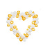 Ballonslinger hartframe  160 cm | incl. witte en gouden ballonnen