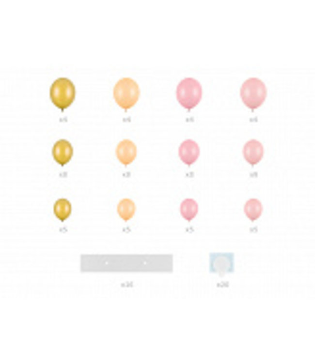 OUTLET Ballonslinger hartframe - incl. roze/gouden/witte ballonnen