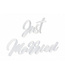 Strijkapplicatie Just Married wit | 30 x 18cm