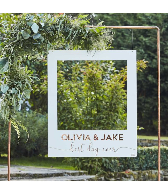 Bruiloft fotoframe | Rosegoud | Incl. letterstickers