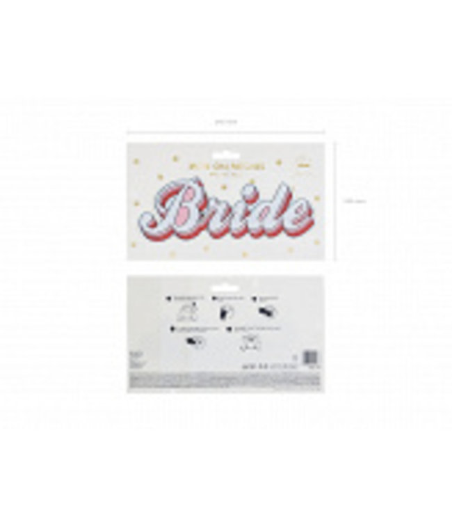 Strijkapplicatie Bride - wit/roze