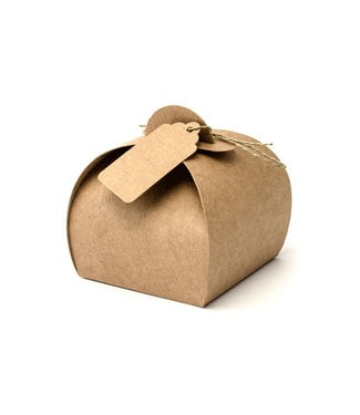 PartyDeco OUTLET Uitdeeldoosjes kraft met label | 10 stuks